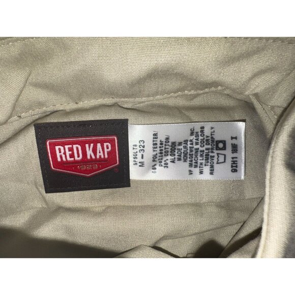 Red Kap Mens Long Sleeve Khaki Work Shirt M 100% Cotton - Picture 3 of 5